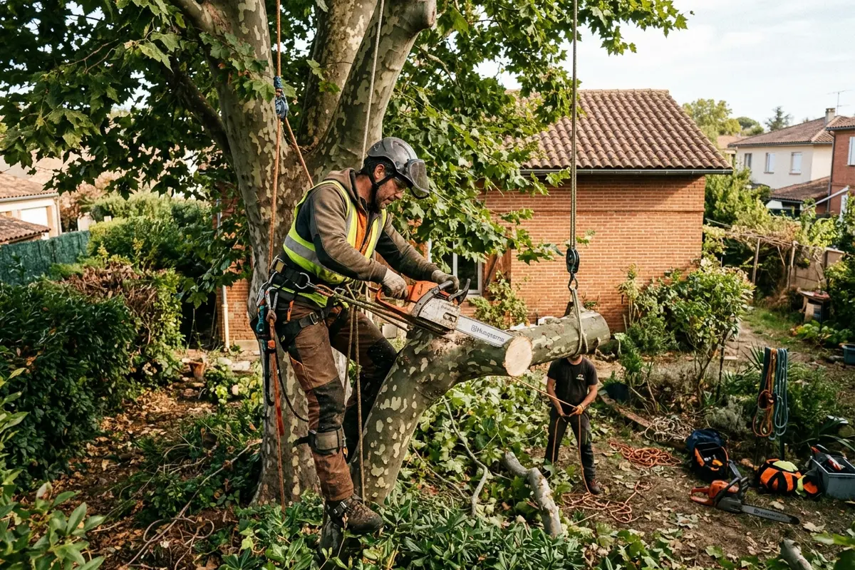 Intervention d'urgence sur branche cassée en Haute-Garonne