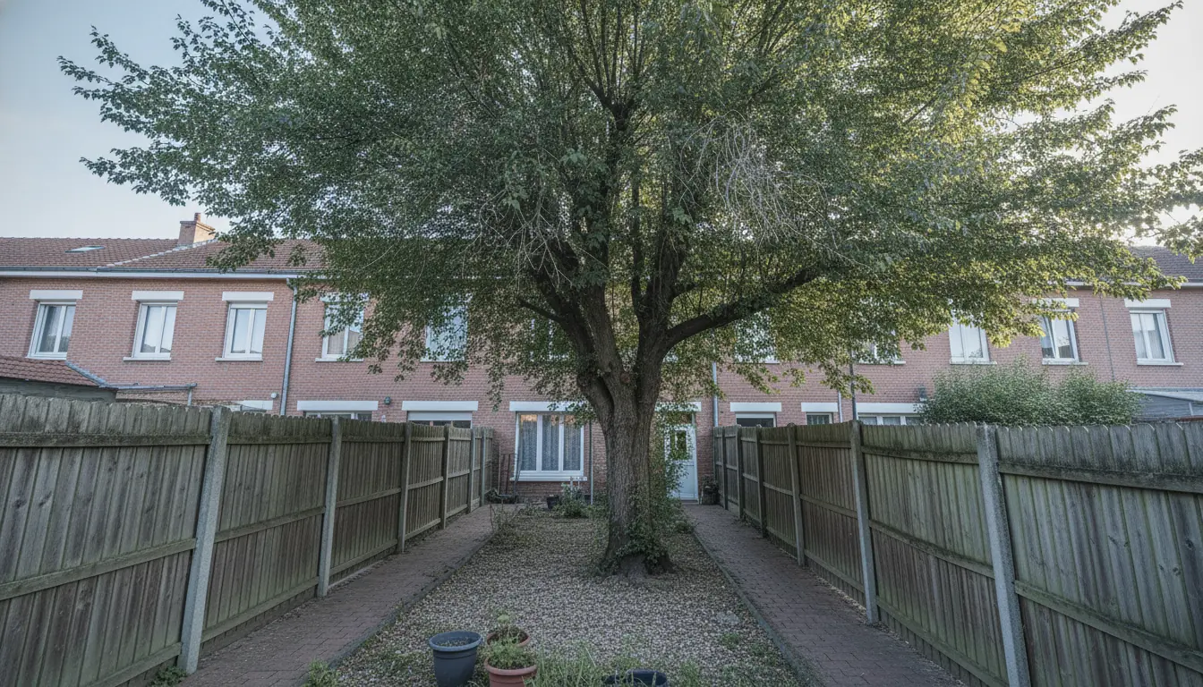 Jardin dégagé après démontage du cèdre à Aucamville