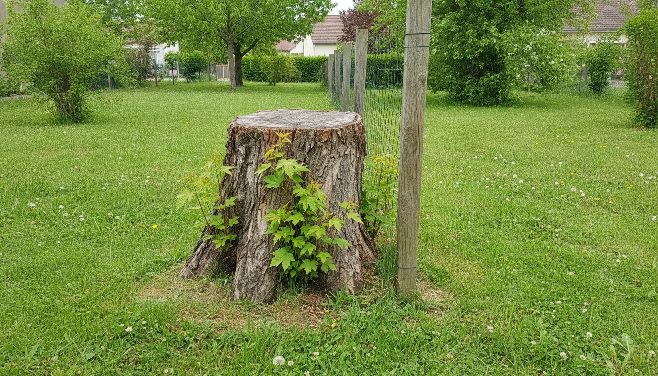 Pin sec en fond de jardin avant abattage quartier Malpagat à L'Union